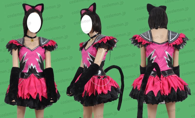 ディズニー ハロウィン ポップンライブ 黒猫ダンサー風 コスプレ衣装 Coslemon